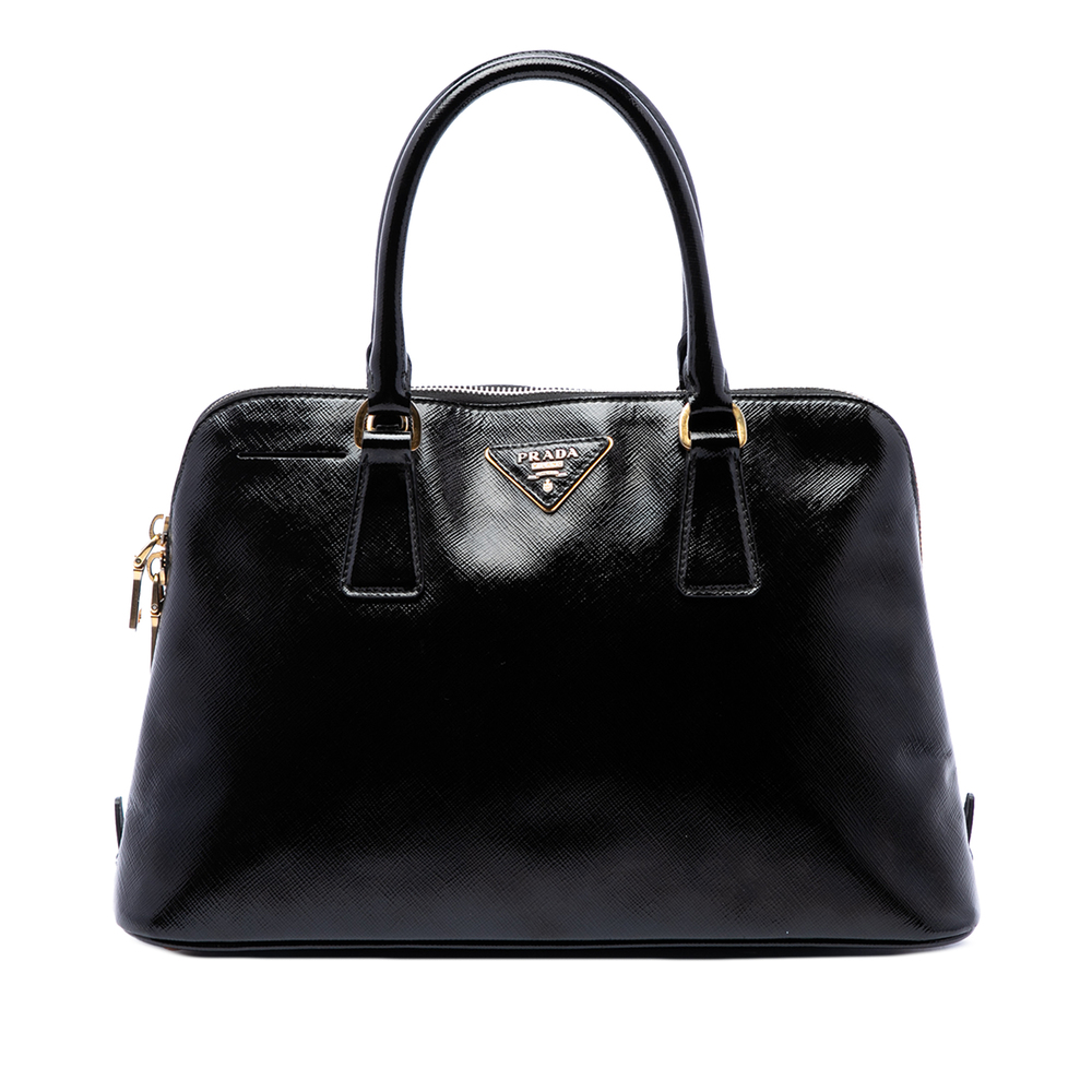 Pre-Loved Prada Medium Saffiano Vernice Promenade Satchel